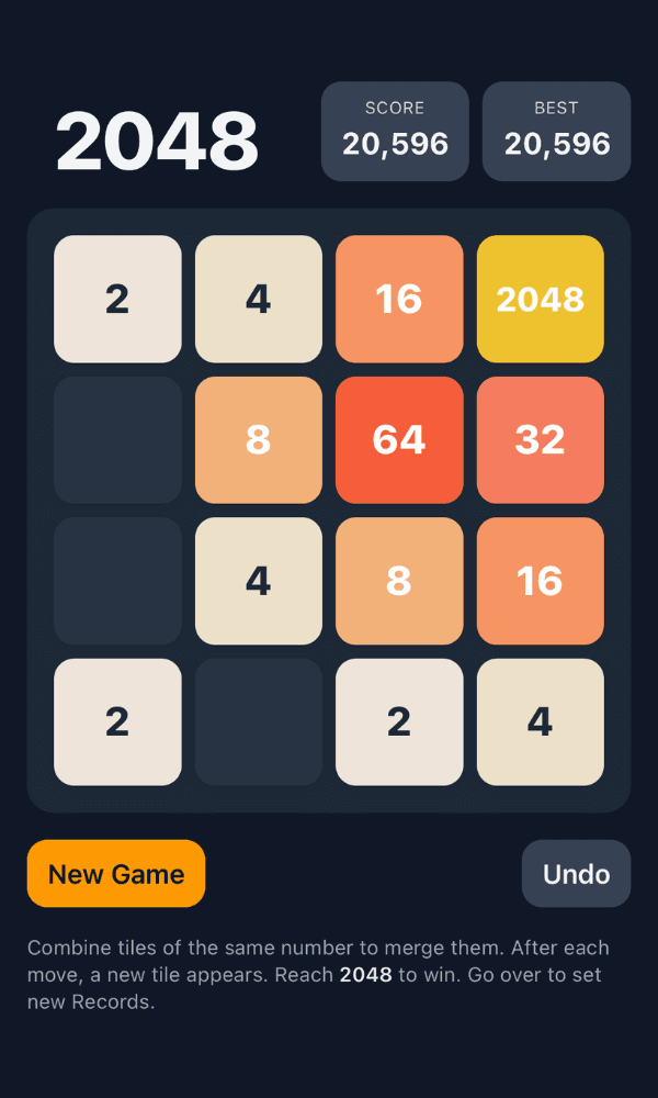 2048 screenshot 1