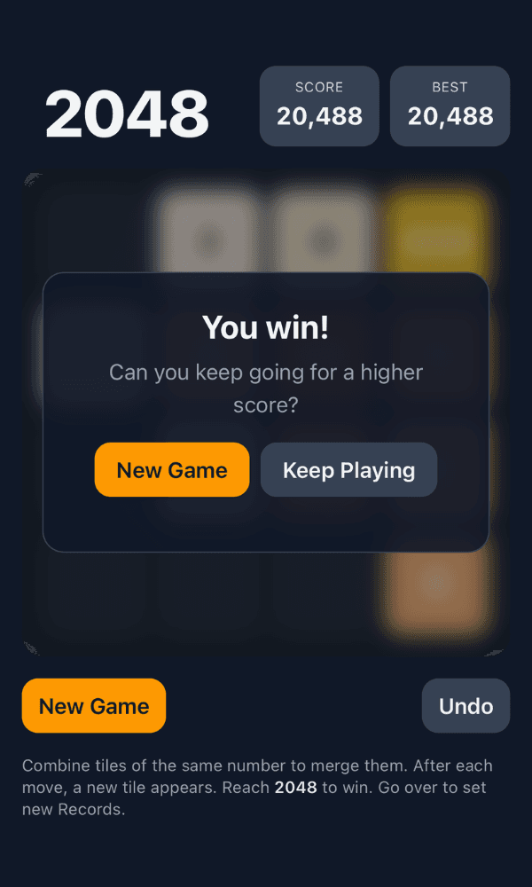 2048 screenshot 2
