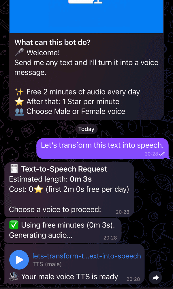 Text → Speech screenshot 2